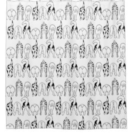 犬のお尻パターン シャワーカーテン