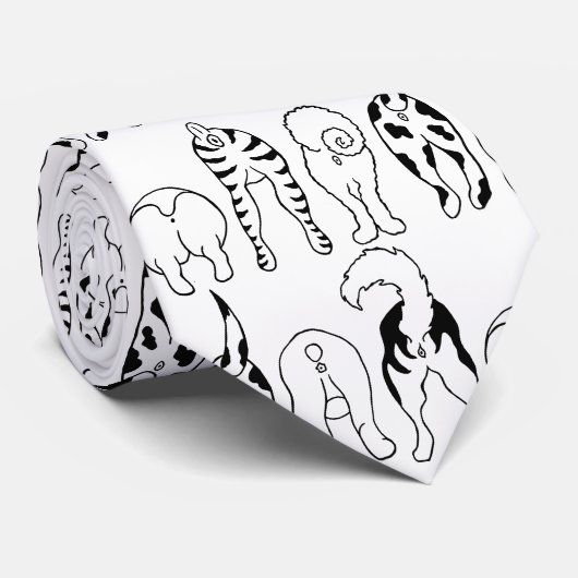 犬のお尻パターン ネクタイ (ロール)