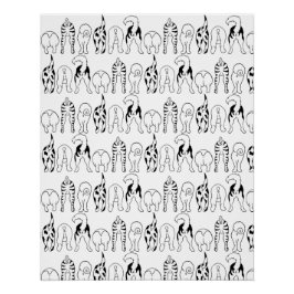 犬のお尻パターン ポスター