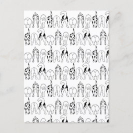 犬のお尻パターン ポストカード