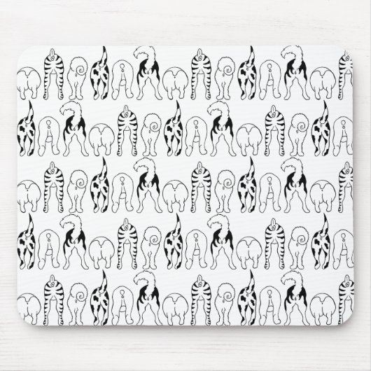 犬のお尻パターン マウスパッド (正面)