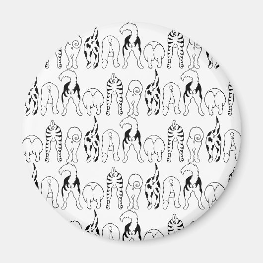 犬のお尻パターン マグネット (正面)