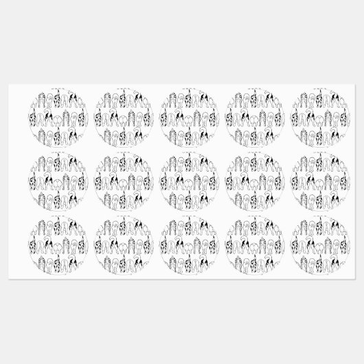 犬のお尻パターン ラベル (シート)