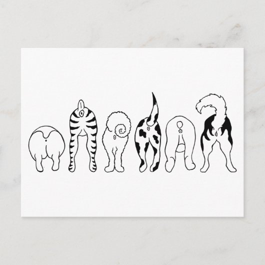 犬のお尻 ポストカード (正面)