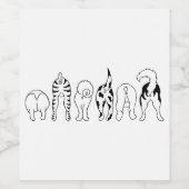 犬のお尻 ワインラベル (シングルラベル)