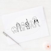 犬のお尻 楕円形シール (封筒)