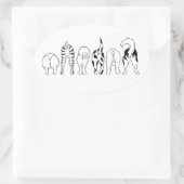 犬のお尻 楕円形シール (バッグ)