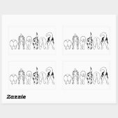 犬のお尻 長方形シール (シート)