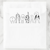 犬のお尻 長方形シール (バッグ)