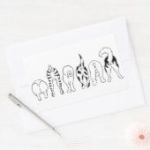 犬のお尻 長方形シール (封筒)