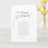 犬のお悔やみのカード – 花と悔やみや弔慰 カード (黄色い花)