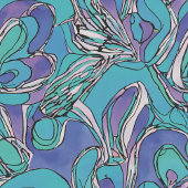 犬のお母さんおばあちゃんアクアかわいらしパープルの写真ギフト エプロン