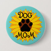 犬のお母さんのヒマワリの足のプリント・ボタンすべてのサイズ 缶バッジ (正面)