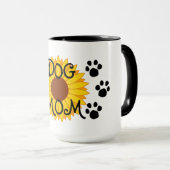 犬のお母さんのヒマワリの足はマグを印刷します マグカップ (正面右)