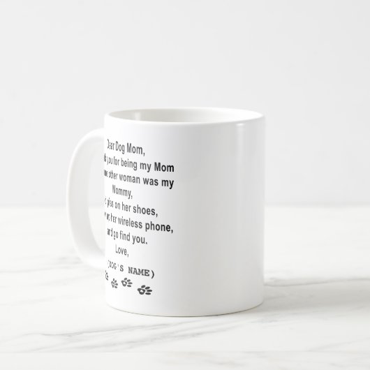 犬のお母さんのマグ-私のお母さんがあることをありがとう コーヒーマグカップ (正面左)