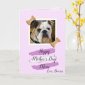 犬のお母さんの写真の母の日 カード (黄色い花)