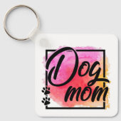 犬のお母さんカラフルの写真名 キーホルダー (正面)