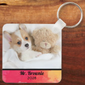 犬のお母さんカラフルの写真名 キーホルダー (裏面)