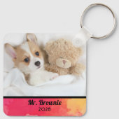 犬のお母さんカラフルの写真名 キーホルダー (裏面)