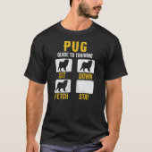 . .犬のお母さんパパ好きの飼い主を訓練するPUGガイド Tシャツ (正面)
