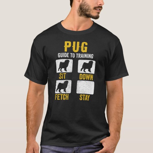 . .犬のお母さんパパ好きの飼い主を訓練するPUGガイド Tシャツ (正面)