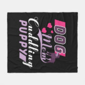 犬のお母さん子犬 フリースブランケット (正面(横))