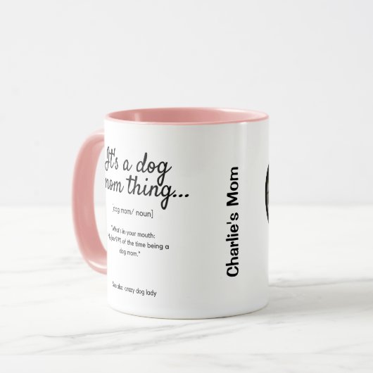 犬のお母さんThing Photo & パーソナライズされた引用文 マグカップ (正面左)