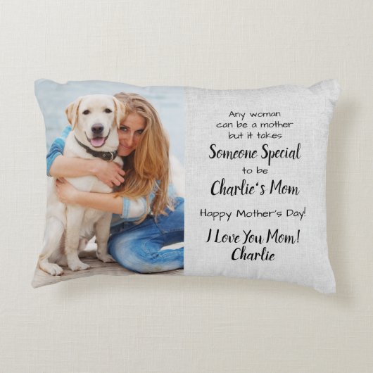 犬のお母カスタムさんペット写真のお母さんの日 アクセントクッション (裏面)