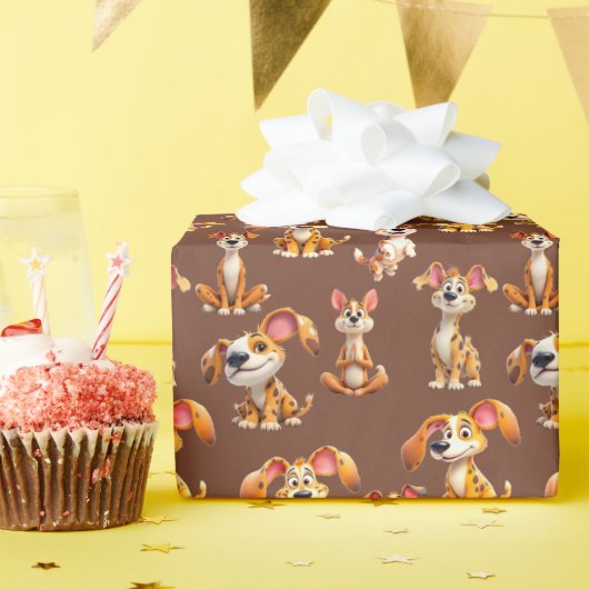 犬のお祝いラップ5 ラッピングペーパー (誕生日パーティー)