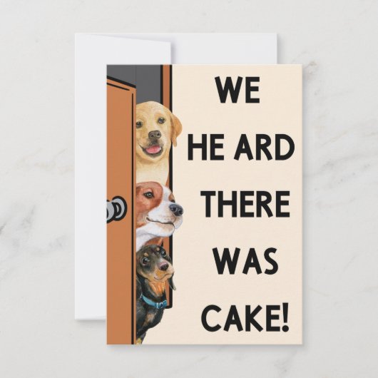 犬のお誕生日ケーキカード – 犬の誕生日カード – カード (正面)