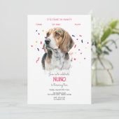 犬のお誕生日パーティーだよ、パーティーの時間だよ 招待状 (スタンド正面)