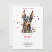 犬のお誕生日パーティーだよ、パーティーの時間だよ 招待状 (正面)