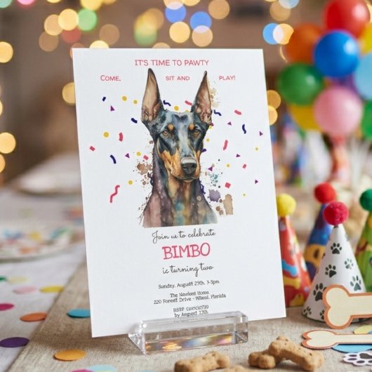 犬のお誕生日パーティーだよ、パーティーの時間だよ 招待状