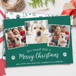 犬のからメリークリスマスカスタム3ペットの写真 シーズンカード<br><div class="desc">今シーズンユニークの休暇応援の広がり方を探している？私たちのWe Woof Youメリークリスマスのペットの写真のホリデーカード!私たちの"We Woof You a Merey Christmas"カードは可愛くてモダン、休日の応援を広げるに違いないおもしろいとフェスティバルのメッセージが載っている。このスタイリッシュデザインとシンプルカードの写真は、あなたの愛するパップのお気に入りの3人を示し、あなたの休日の挨拶にあなたの毛皮の家族のメンバーを含めるのに最適な方法である。そしておもしろい心のこもったメッセージは、あなたの友人や家族を喜ばせ、彼らのこの休暇のシーズンに感じ特別な特別な作る。私たちのカードは材料高品質で作られ、何年も続くように設計されて来いる。なぜ待つ？おもしろいと休日の精神とペットへの愛を示す方法のための私たちユニークの「私たちは、あなた祝はメリークリスマス」カードを選ぶ。今すぐ注文し、いくつかのフェスティバル応援を広げる準備をする！COPYRIGHT © 2020 Judy Burrows,  Black Dog Art - All Rights Reserved.犬からのメリークリスマスカスタム3ペット写真ホリデーカード</div>