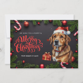 犬のかわいいクリスマスホリデーカード シーズンカード