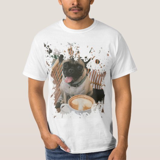 犬のかわいらしアートワーク Tシャツ (正面)