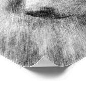 犬のかわいらし顔鉛筆アートポスター ポスター (角)