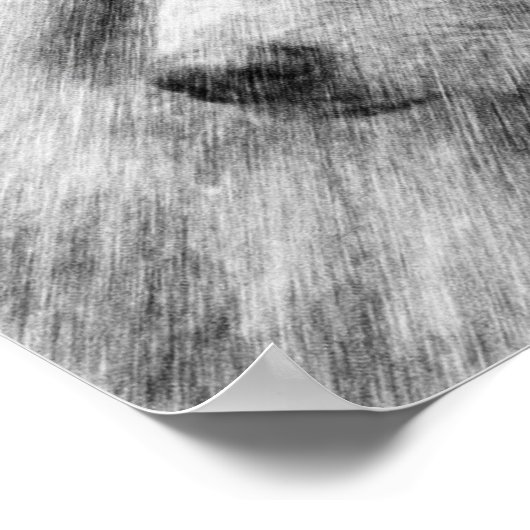 犬のかわいらし顔鉛筆アートポスター ポスター (角)