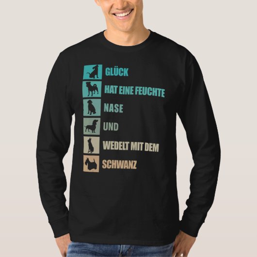 犬のことわざドイツ語で約4脚の友人の犬 Tシャツ (正面)