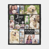 犬のことわざ15写真ホームは我々の犬がいる場所 フリースブランケット (正面)