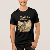 犬のしっぽアドベンチャー面白い犬好きハイキング トライブレンドTシャツ (正面)
