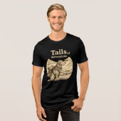 犬のしっぽアドベンチャー面白い犬好きハイキング トライブレンドTシャツ (正面全面)
