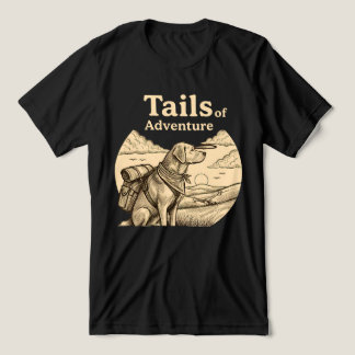 犬のしっぽアドベンチャー面白い犬好きハイキング トライブレンドTシャツ