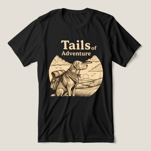 犬のしっぽアドベンチャー面白い犬好きハイキング トライブレンドTシャツ (デザイン正面)
