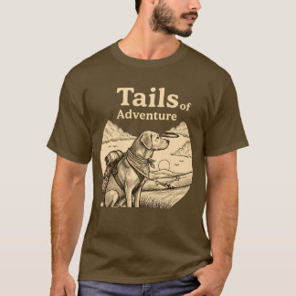 犬のしっぽアドベンチャー面白い犬好きハイキング Tシャツ