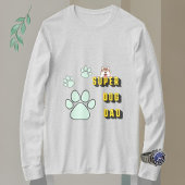 犬のすごいパパメンおもしろいズ薄い灰色の長い袖 Tシャツ