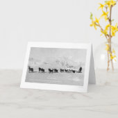 犬のそりはアラスカ1910年に挑みます カード (黄色い花)