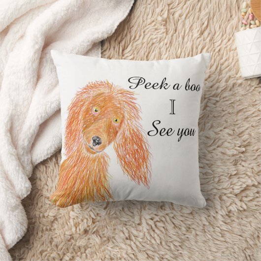 犬のぞき見 クッション (ブランケット)