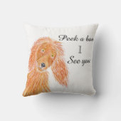 犬のぞき見 クッション (裏面)