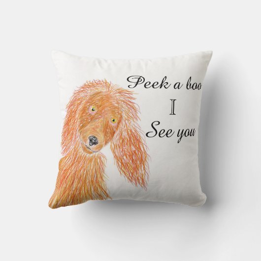 犬のぞき見 クッション (裏面)